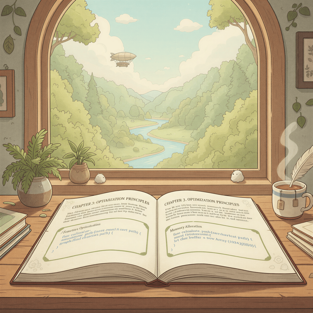 A perfectly formatted printed programming guide showing large margins, clear typography, and clean code blocks ready for note-taking.